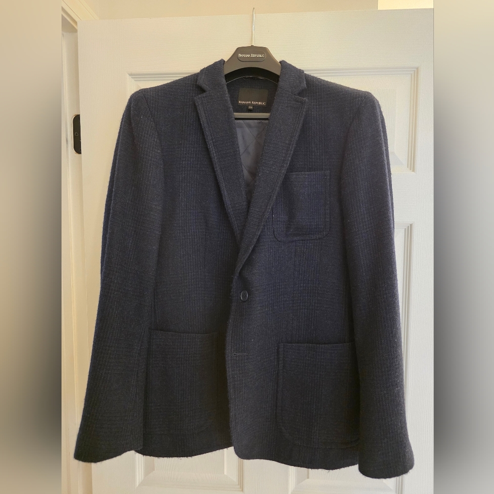 Banana Republic Men's Dark Blue Textured Blazer